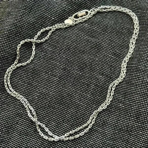 Silver tone chain layering necklace Rogers T.M.